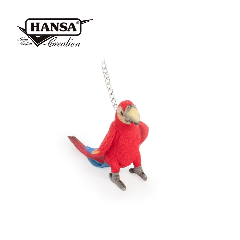 Hansa 7994-紅色金剛鸚鵡鑰匙圈12公分長
