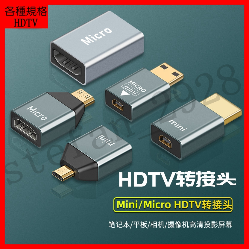 Micro HDTV公轉HDMI母轉接頭 miniHDTV 高清輸出4K@60hz 視頻轉接頭 鋁合金
