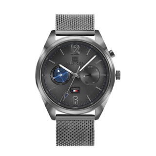 【For You】當天寄出 I Tommy Hilfiger 深灰色系 兩眼日期顯示腕錶 灰色米蘭錶帶 男錶 手錶