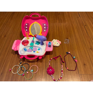 過家家兒童模擬化妝盒 梳妝臺玩具 女孩手提箱 手提盒 玩具組 美妝美容 +麥當勞玩具 HELLO KITTY 手拿鏡