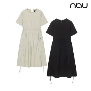 【nau】女 ACT STRING連身裙(卡其米/黑)-涼感/彈性/防潑水連身裙|DB1WR101|1NUOPM4501