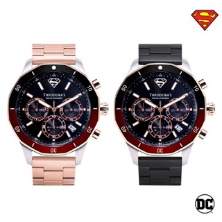 【THEODORA'S】SUPERMAN 太陽能雙色陶瓷圈夜光潛水手錶 黑麵沙士圈【希奧朵拉】超人