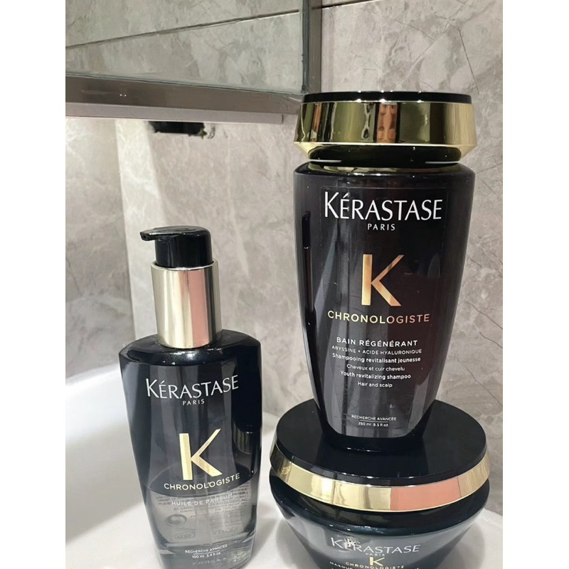 ⭐️三件組現貨⭐️[M] KERASTASE 卡詩  黑鑽逆時玫瑰香氛露 黑鑽極萃 洗髮精 髮油 髮膜 髮浴 黑鑽極萃逆