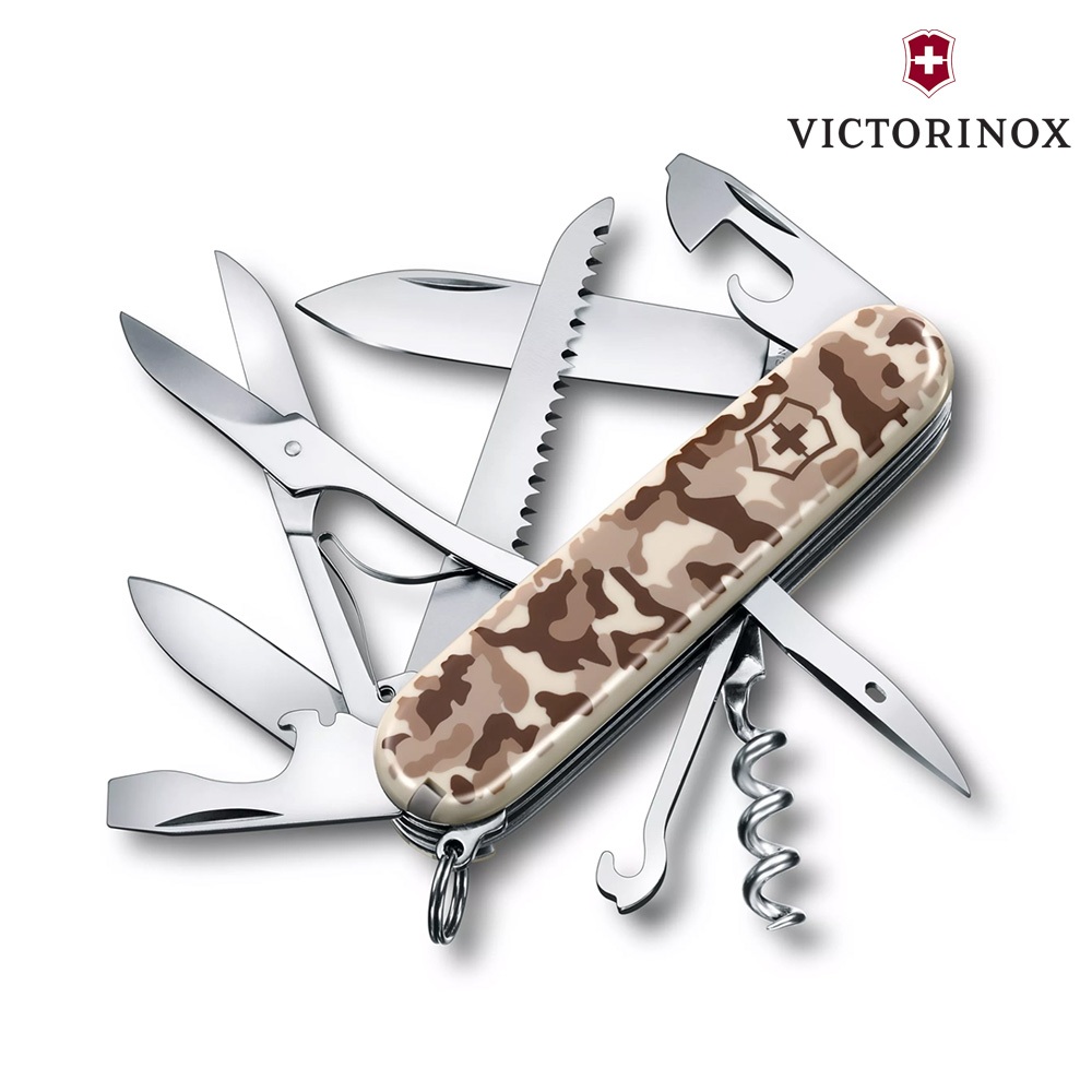 VICTORINOX Huntsman瑞士刀1.3713.941 沙漠迷彩 (15功能) / 瑞士維氏 口袋刀 袋裝刀