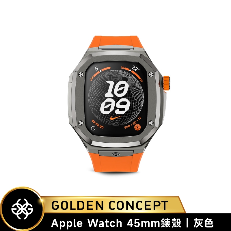Golden Concept Apple Watch 45mm 灰錶框 橘橡膠錶帶 WC-SPIII45-TTG-SO