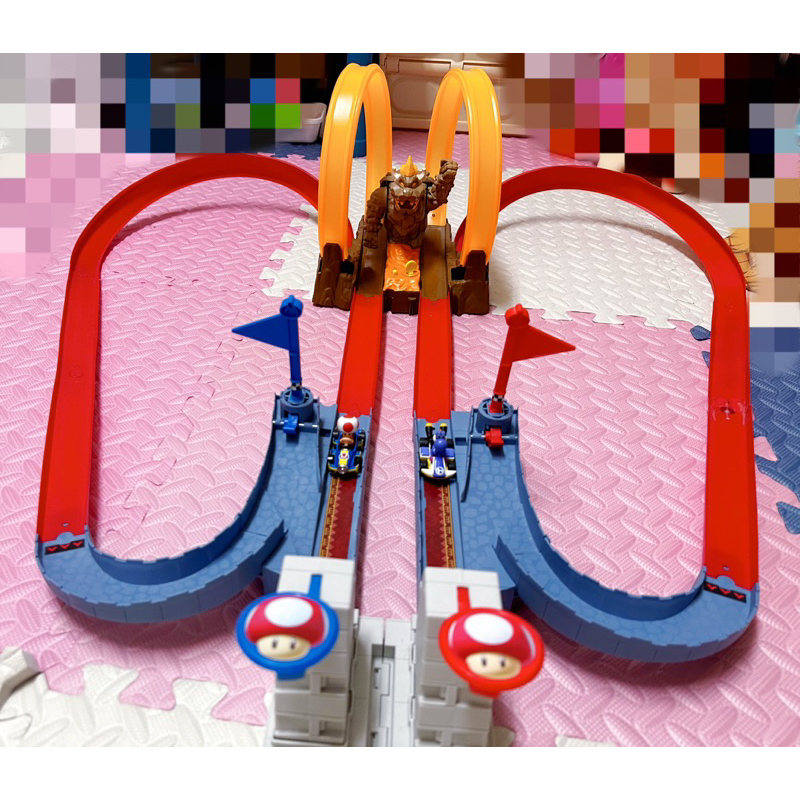 出清✨ 2手玩具 風火輪MarioKart庫巴城堡軌道組 瑪利歐賽車 2手極新