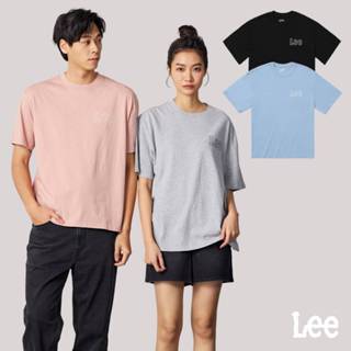 Lee 男女適穿 小LOGO寬鬆短袖T恤 天藍 粉灰 灰色 黑色 LB402059