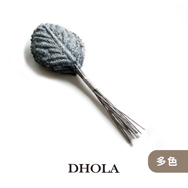 DHOLA｜【多色 - 約30*45MM絨布壓紋葉子+鐵絲-特價】人造花 花藝 塑膠假花 DIY材料 朵拉手藝材料