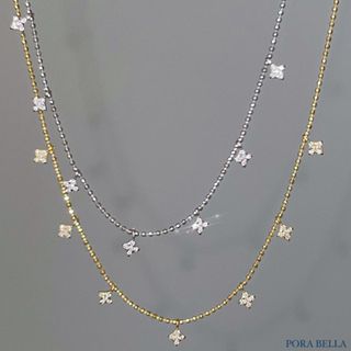 <Porabella>S925純銀四芒星項鍊 鋯石鎖骨鏈 小眾設計款ins風 情人節禮物 生日禮物 Necklace
