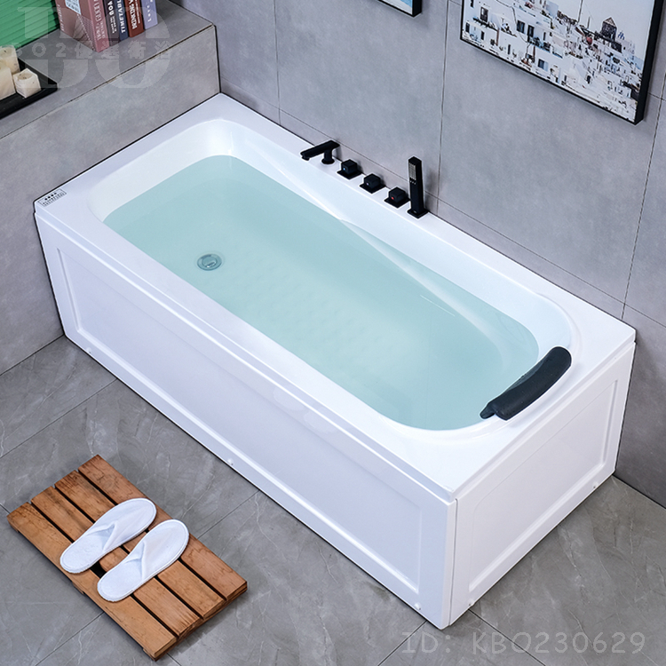 【破損包賠】壓克力普通浴缸單人 方形獨立式雙群邊浴缸 加厚加深浴缸BO80