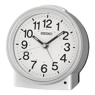 原廠公司貨台灣精工SEIKO 簡單靜音 貪睡鬧鐘 QHE199S 銀 SK015