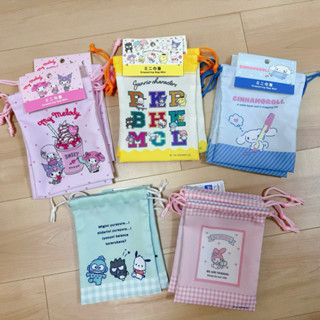 日本大創DAISO/三麗鷗迷你束口袋/收納袋/小物包/大耳狗 美樂蒂 庫洛米 凱蒂貓 帕恰狗 布丁狗 雙子星