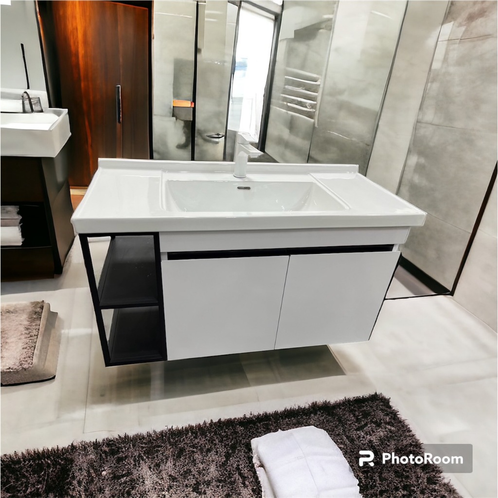 不鏽鋼浴室櫃 浴室 收納 浴櫃 100公分 櫃+盆 左右開放可選 高雄地區