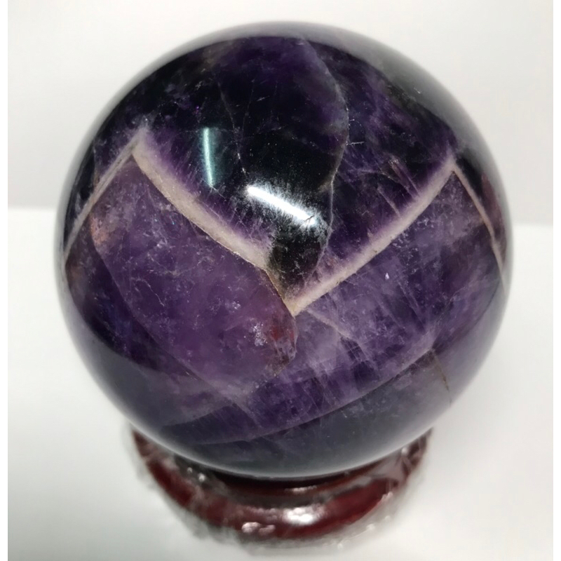 天然夢幻紫虎牙水晶球B215