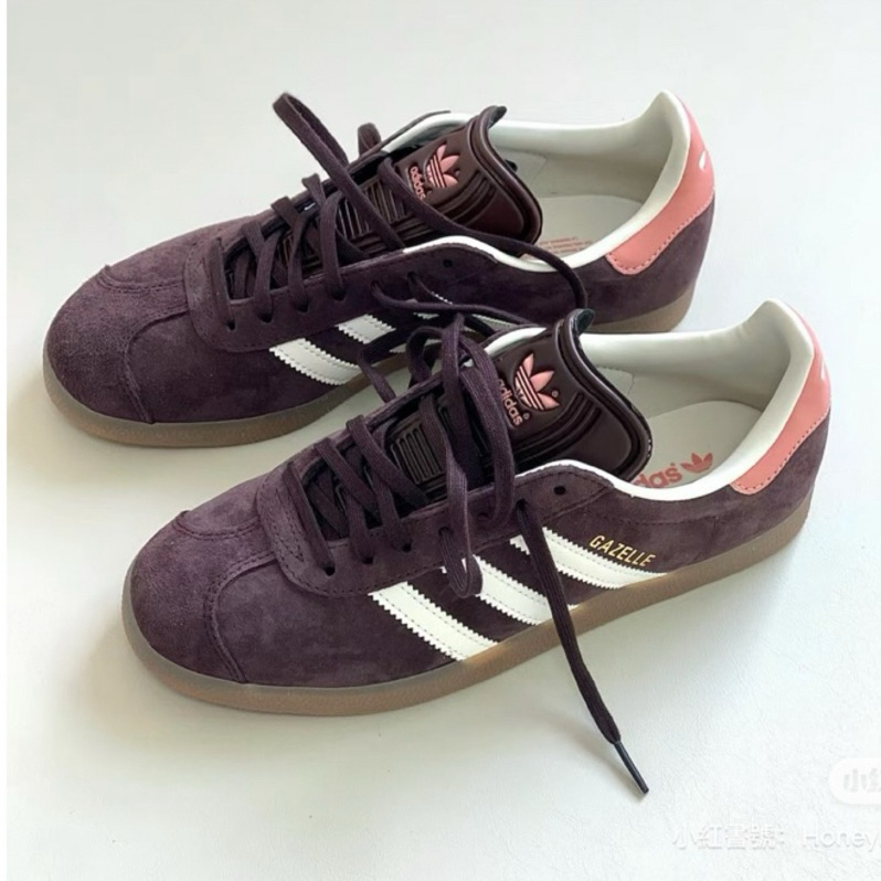 Adidas Originals Gazelle 粉棕德訓鞋復古IF3233.2024/04附日本購買收據，粉棕色