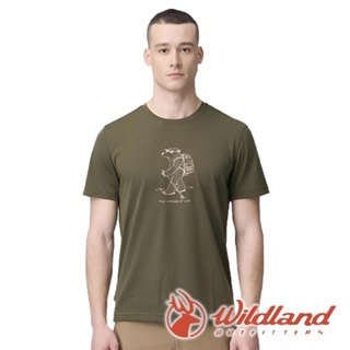 【wildland 荒野】男Wildland山野徒步機能T『長春藤綠』0B21606