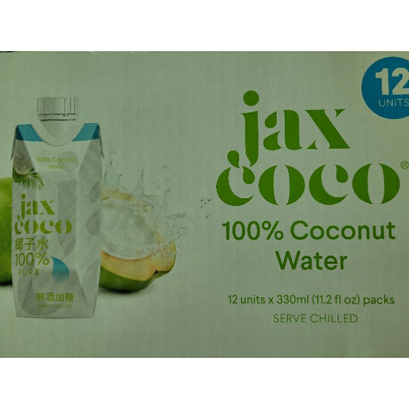 JAX COCO 100%椰子水 每瓶330毫升X12入-好市多COSTCO代購