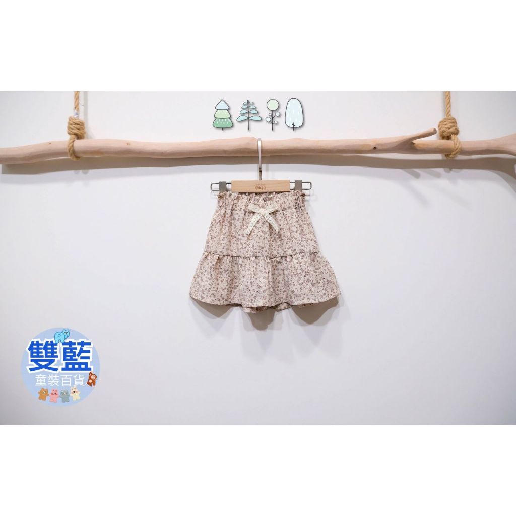 【雙藍童裝】韓系雪紡小花蛋糕裙 (卡其) 顏色隨機出貨 春夏新裝 小童 中童 5-17