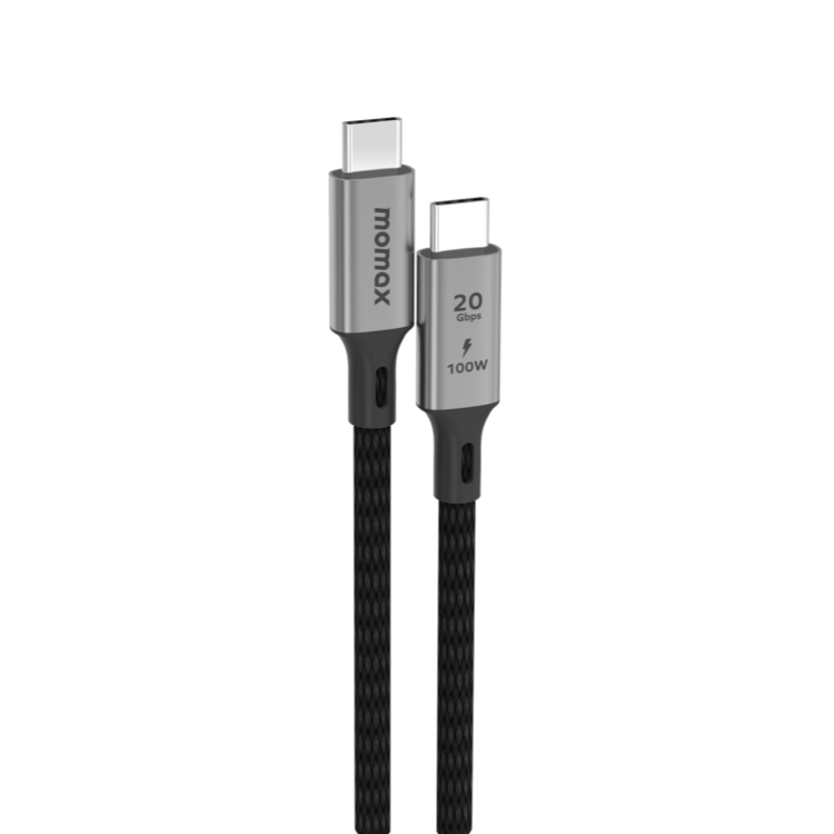 【Momax】Elite 100W USB-C USB 3.2 20Gbps傳輸線-(2m)-黑色