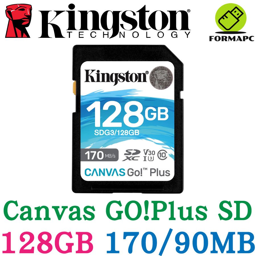 Kingston 金士頓 Canvas Go!Plus SD SDXC 128G 128GB 高速記憶卡 SDG3