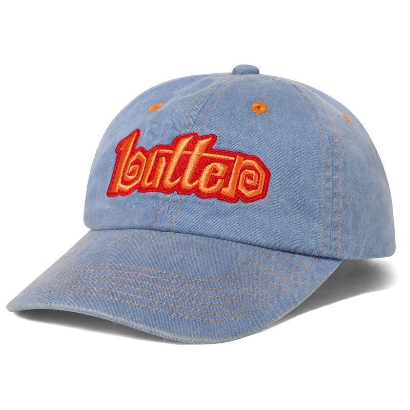 BUTTER GOODS E11830 SWIRL 6 PANEL CAP 老帽 / 棒球帽 (水洗丹寧藍) 化學原宿