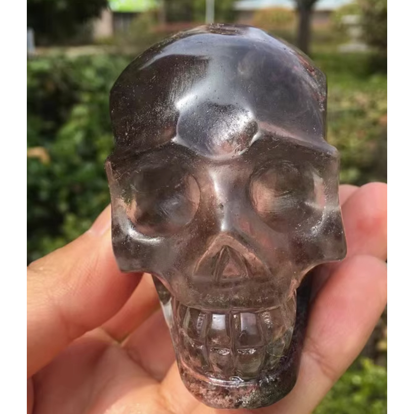 天然幽靈水晶骷髏頭擺飾水晶頭骨一物一圖水晶寶石