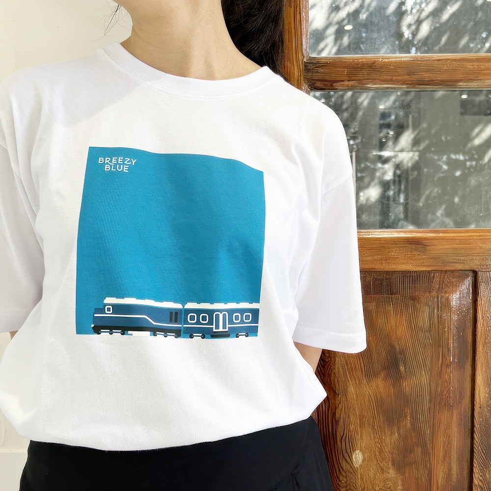 台鐵藍皮解憂號 Breezy Blue 列車T恤 MIT台灣製造 藍天 大海 藍皮列車 官方授權銷售商店 TR台灣鐵道