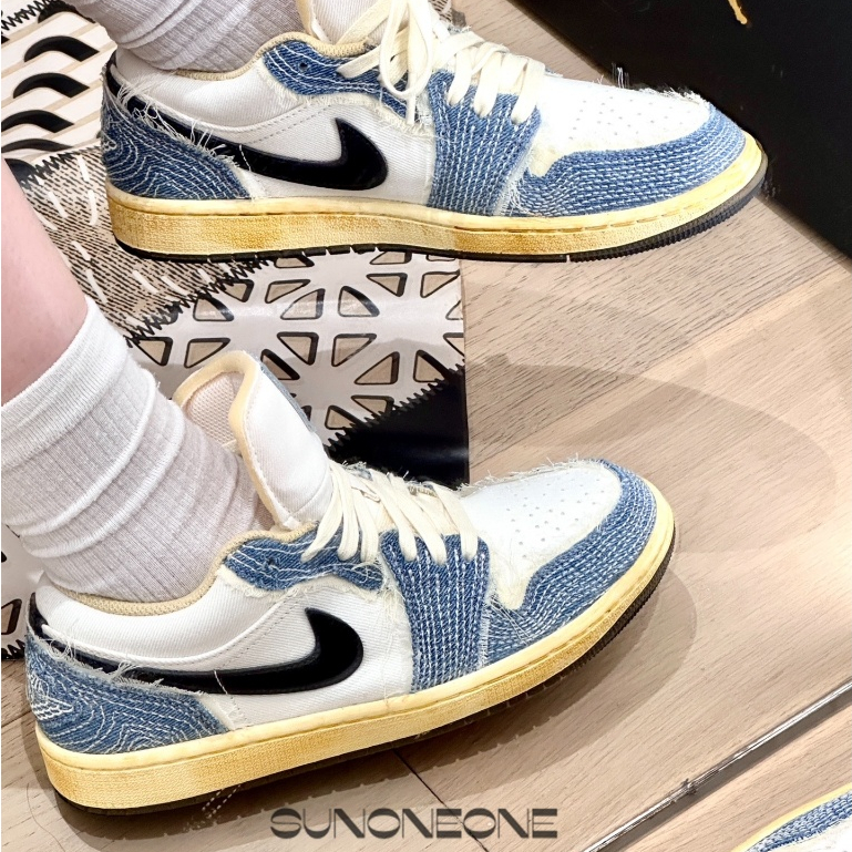 Air Jordan 1 Low “Sashiko” 白藍黑 仿舊 繡線 牛仔藍 FN7670-493