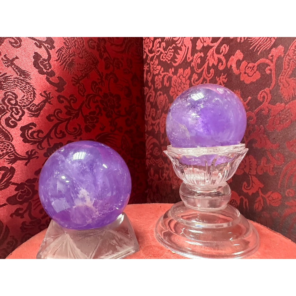 🔥嚴選🔥頂級天然透紫巴西紫水晶球🔥附球座🔥