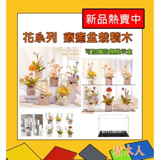 ｢積木人｣❤️現貨 DIY花積木 多肉 乾燥花 植物 永生花 蒲公英 1246微型積木 乾燥花積木花束 樂高玩具 展示盒