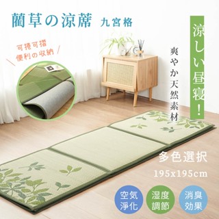 沐眠家居 天然和風可折疊藺草涼蓆【九宮格】<多款任選> 質感日式家居 地墊 榻榻米 客廳墊 附收納袋