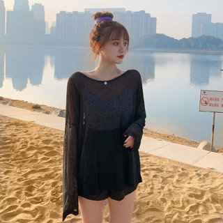 胖胖美依 泳衣 罩衣 外搭 防曬上衣 均碼 女款保守遮肚子比基尼罩衫遮擋紗衣防曬衫TBF07-5574.