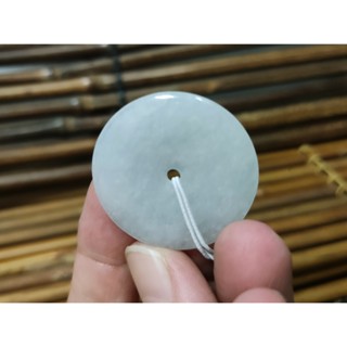 【禾賢行】翡翠A貨.緬甸玉.冰糯種平安扣/平平安安.手工精雕墬子.項鍊.玉珮.H24012900259