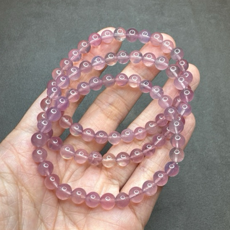 頂級星光馬粉粉晶手珠 6mm 果凍馬粉 紫馬粉 老礦馬粉 天然水晶 馬達加斯加粉晶 顆顆星光 罕見美物