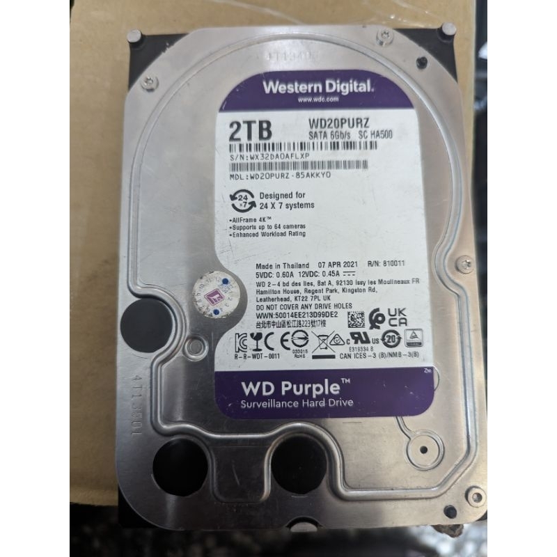 wd purx 紫標 1tb 2tb 硬碟 3.5 監控