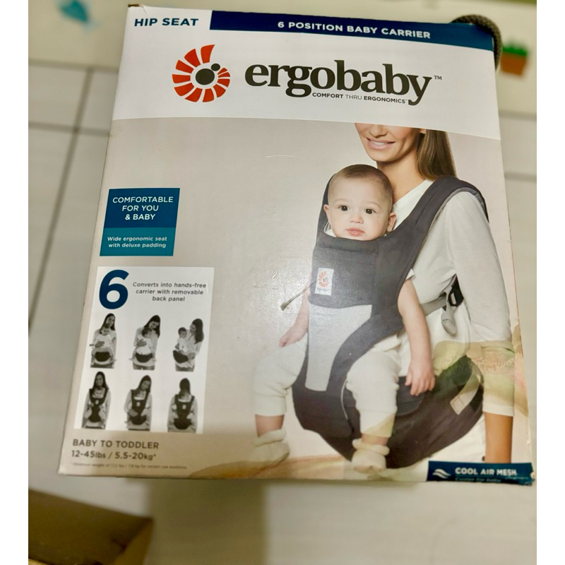 (二手9成新)ergobaby 坐墊式揹巾/HIP SEAT/透氣款/6 POSITION BABY CARRIER