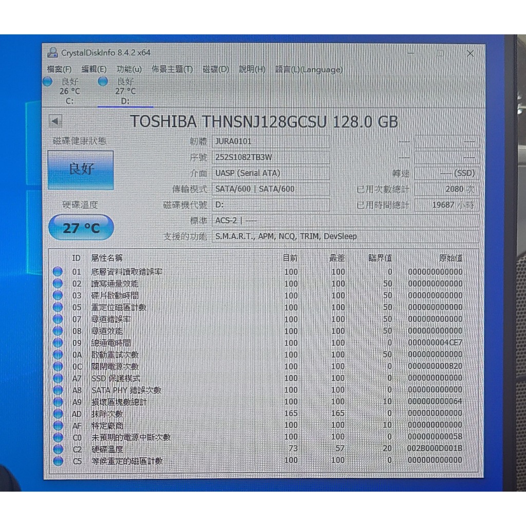 知飾家 二手良品 東芝  Q series Pro 128G SSD固態硬碟