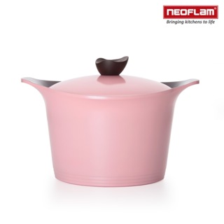 出清)) NEOFLAM AENI系列26cm 深湯鍋 -粉色 26公分 陶瓷不沾深湯鍋(附同色金屬蓋)