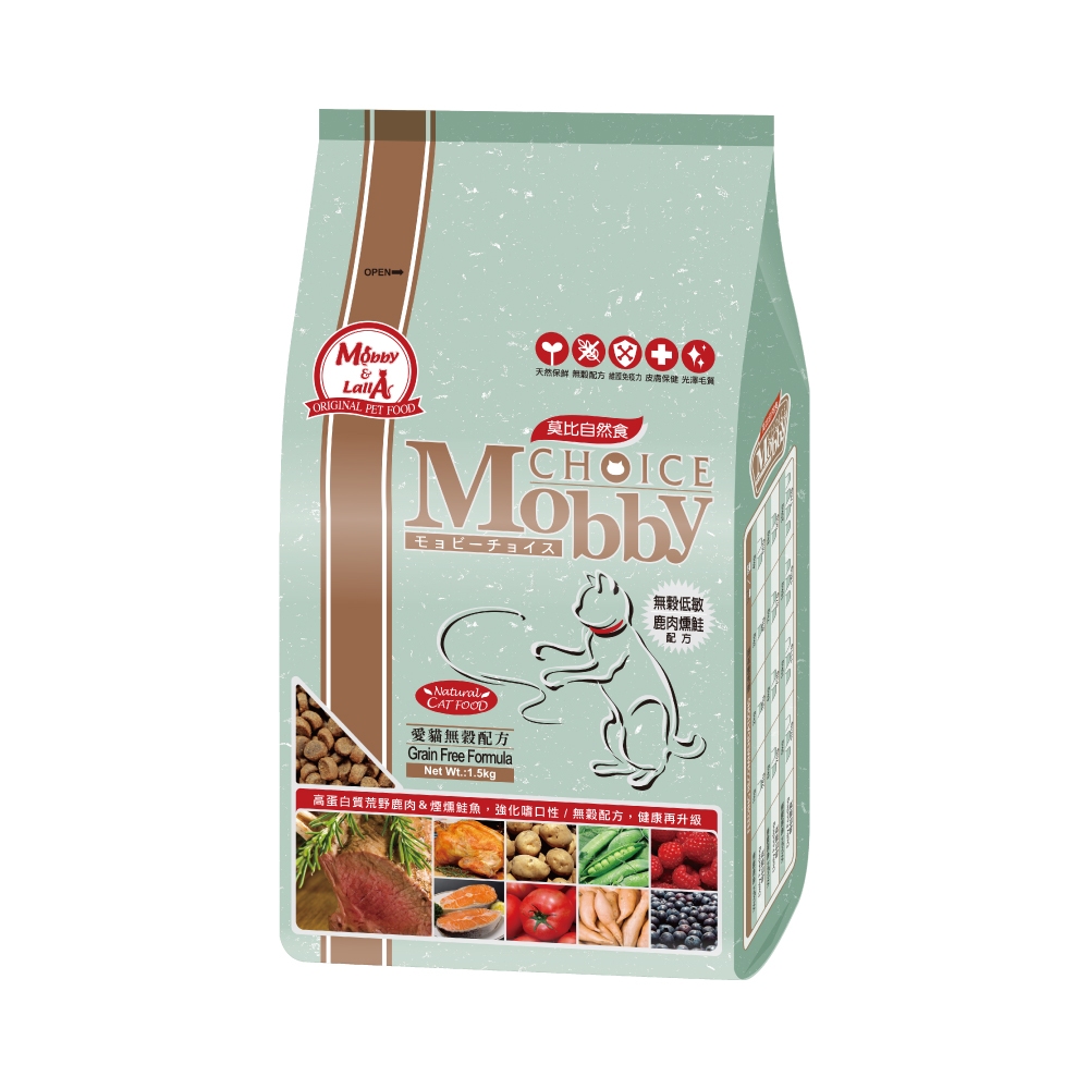 現貨【莫比自然食 Mobby Choice】鹿肉鮭魚無穀配方1.5kg