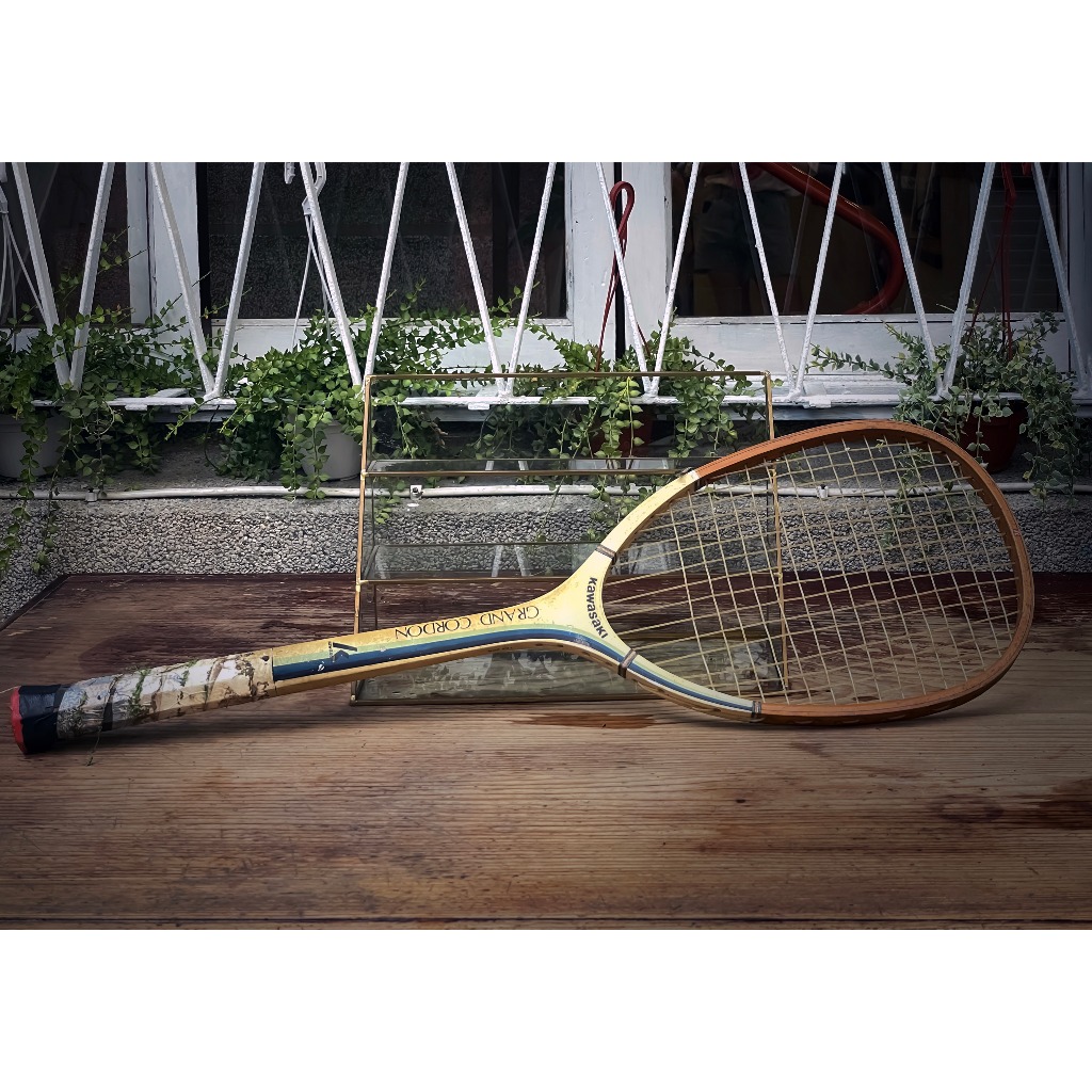 *古土金商行* 舊物 昭和 日本 川崎 KAWASAKI 木製網球拍 GRAND CORDON