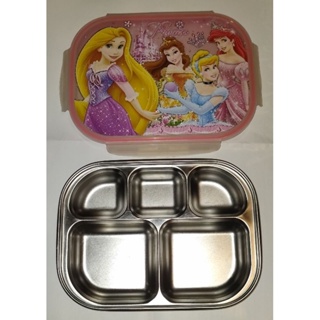 迪士尼 公主系列 不鏽鋼304 五格餐盤 小朋友分隔食物盤