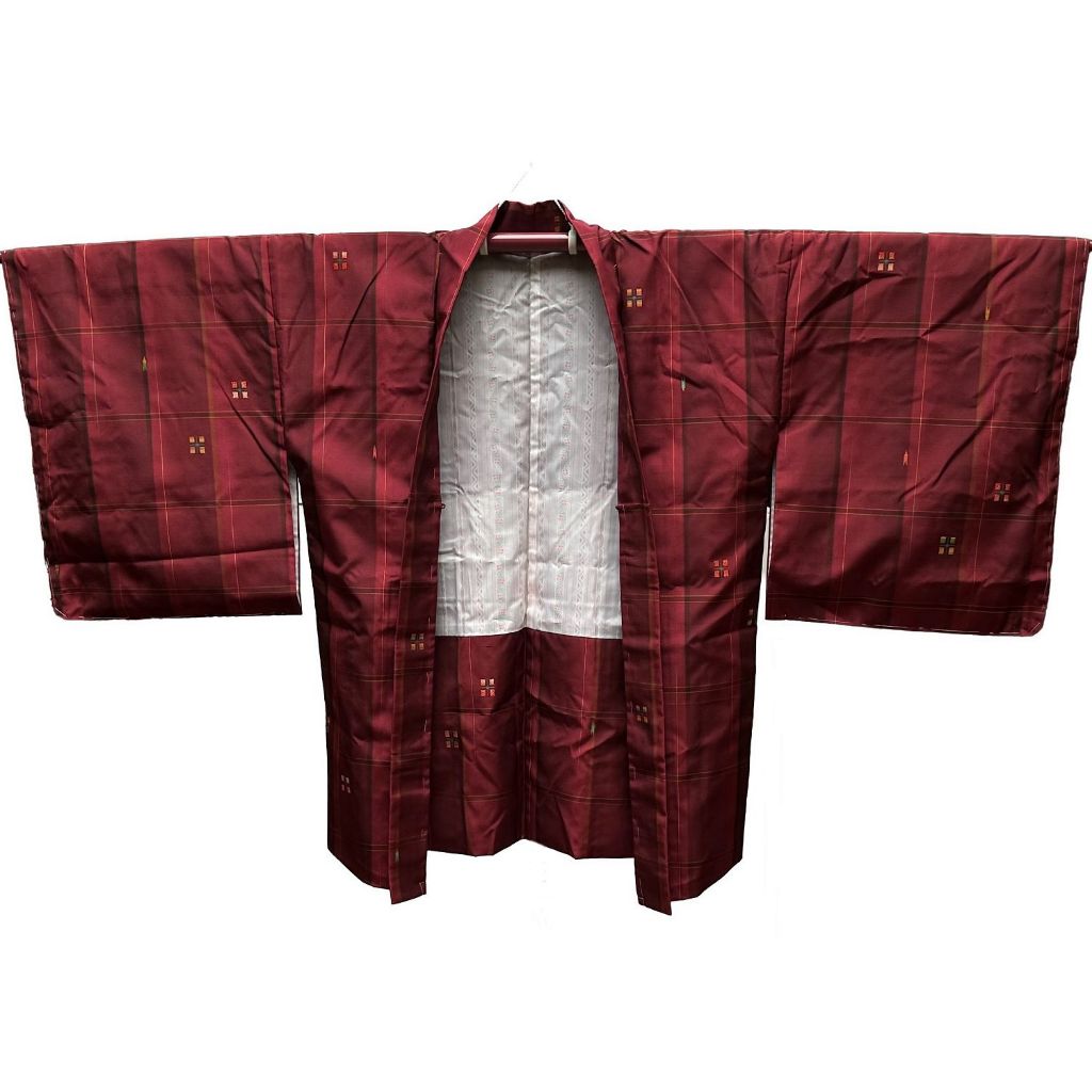 【茶】5-1308 日本和服 道中着 羽織短外套