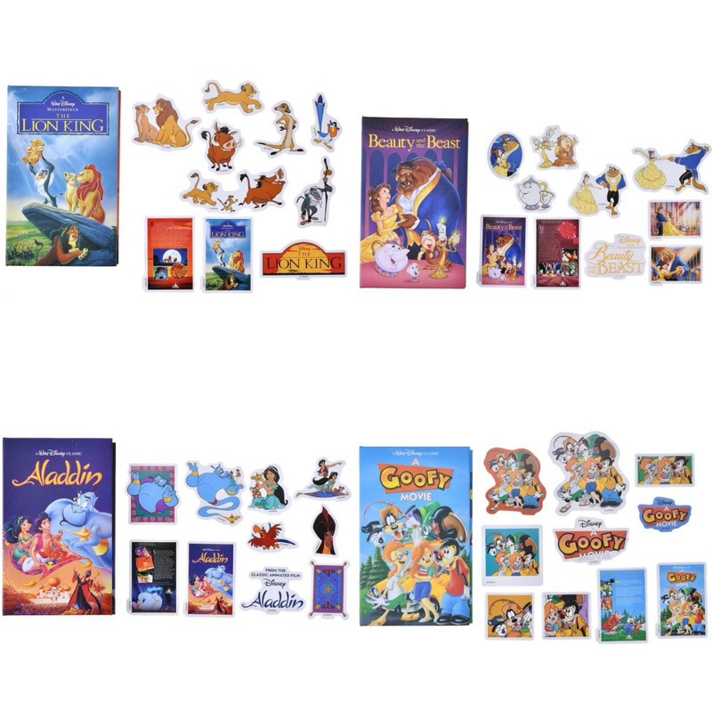 迪士尼錄影帶造型貼紙🍿 獅子王、美女與野獸、阿拉丁、高飛貼紙。nayo日本迪士尼代購