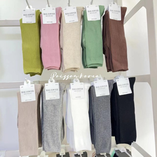 韓國女襪 韓國製純色坑條小腿襪堆堆襪 韓國製
