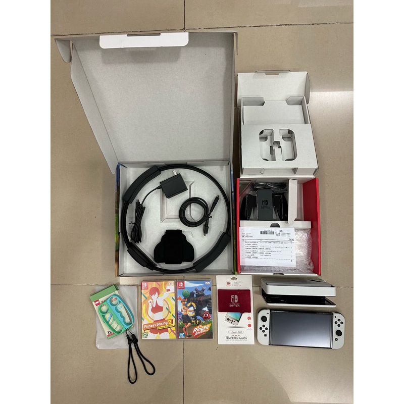 任天堂Nintendo Switch(OLED款式） 白色+健身環大冒險中文版