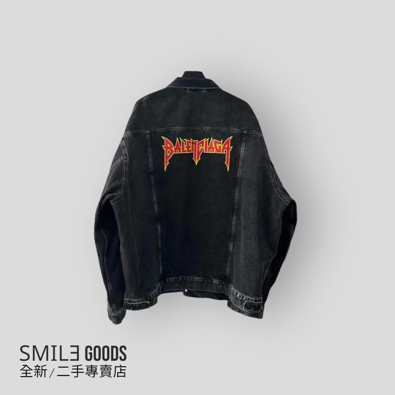 [SMILE] BALENCIAGA 巴黎世家 SS22 Metallica搖滾系列logo印花牛仔夾克外套