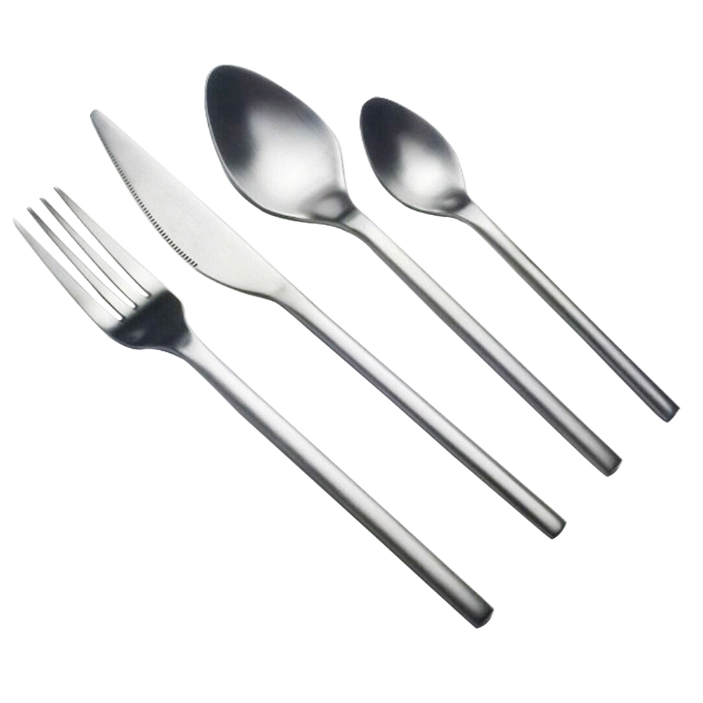 【YU Living】銀色霧面不鏽鋼餐具組4件套 刀叉湯匙 (4件一組) [折扣碼現折]