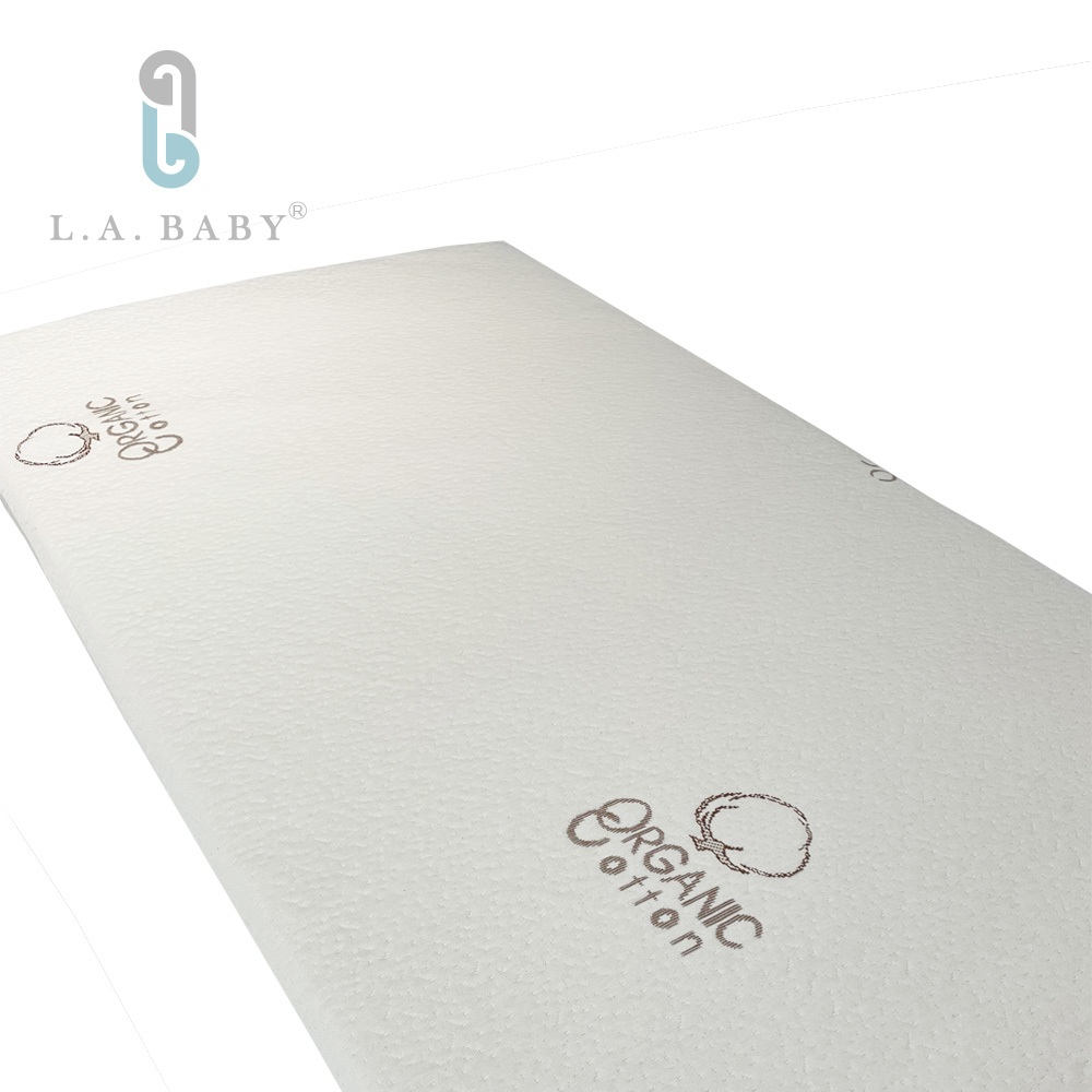 L.A. Baby 天然有機棉防水布套+乳膠床墊 M號(床墊厚度3.5cm)花布