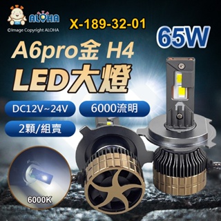 阿囉哈LED總匯_X-189-32-01_H4 LED大燈-DC12V~24V-65W-6000流明-2個-6000K