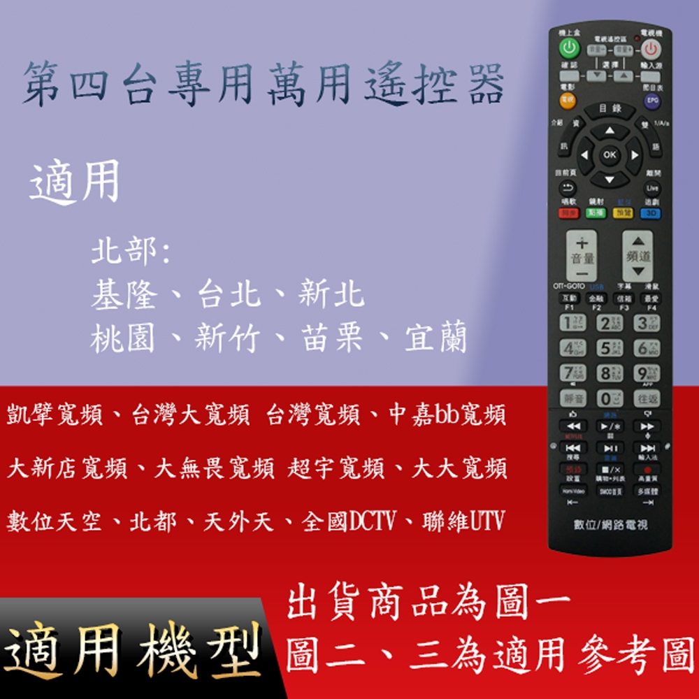 機上盒遙控適用_凱擘寬頻、台灣大寬頻、台灣寬頻、中嘉bb寬頻、大新店寬頻、大無畏寬頻、超宇寬頻、大大寬頻、天外天、北都